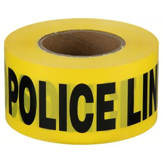KVM Tools KV4ACD4 Barricade Tape 1,000 ft Lg, 3 in Wd, Police Line Do Not Cross Legend, Polyethylene