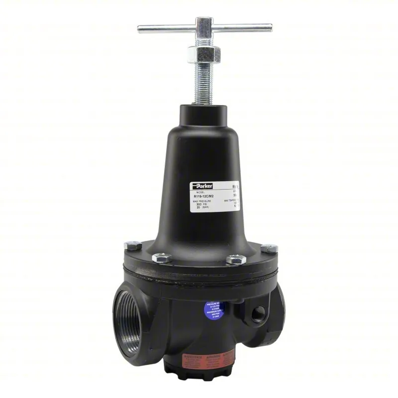 Parker R119-12C/M2 Regulator Zinc, 1 1/2 in NPT, 500 scfm, 2 psig to 125 psig, 300 psig Max Op Pressure