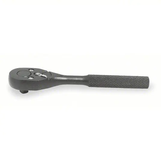 Proto J4749BL Hand Ratchet Pear, Reversing, 5 in Overall Lg, Black Oxide, 15° Min Arc Swing