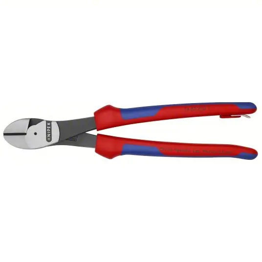 Knipex 74 02 250 T BKA High Leverage Diagonal Cutting Plier Std, Straight, Oval, 2 in Jaw Lg, 1 1/4 in Jaw Wd, 9 - 11 in