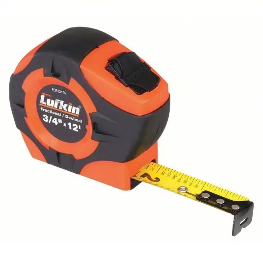 Lufkin PQR1312N 3/4" x 12‘ Quikread Power Return Yellow Clad Tape Measure