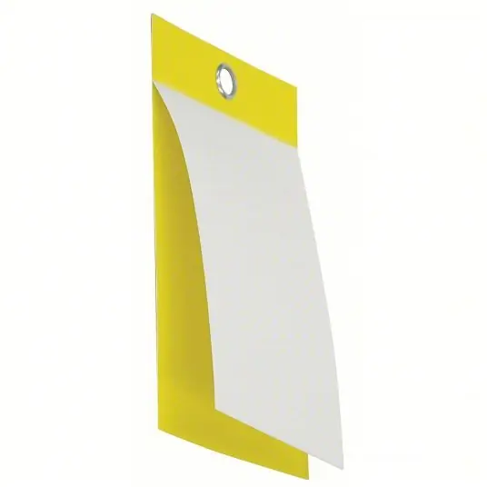 Badger Tag & Label Corp 131 Tag 3 1/8 in Wd, 5 in Ht, Yellow, Rectangle, Polyester/Vinyl, Indoor/Outdoor, 25 PK