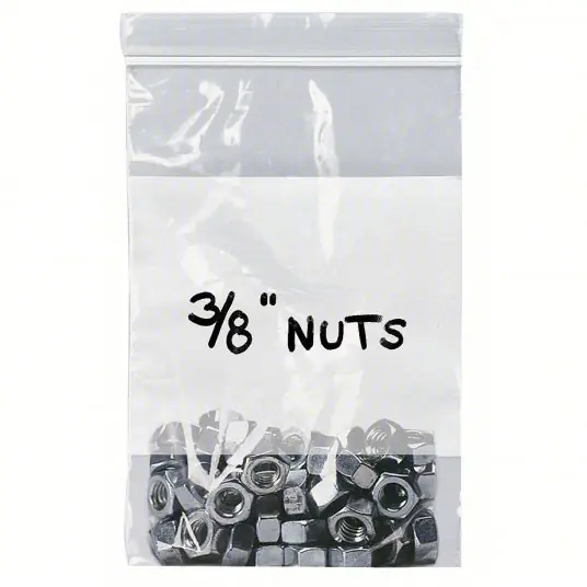 KVM Tools KV5ZW41 Reclosable Poly Bag 4 mil Thick, 3 in Wd, 5 in Lg, Dispenser Box, 100 PK