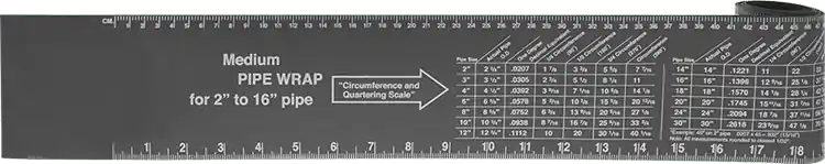 McMaster 8991A75 Pipe Size Chart/Ruler for 6"-30" and 2 mm-77 cm Pipe OD