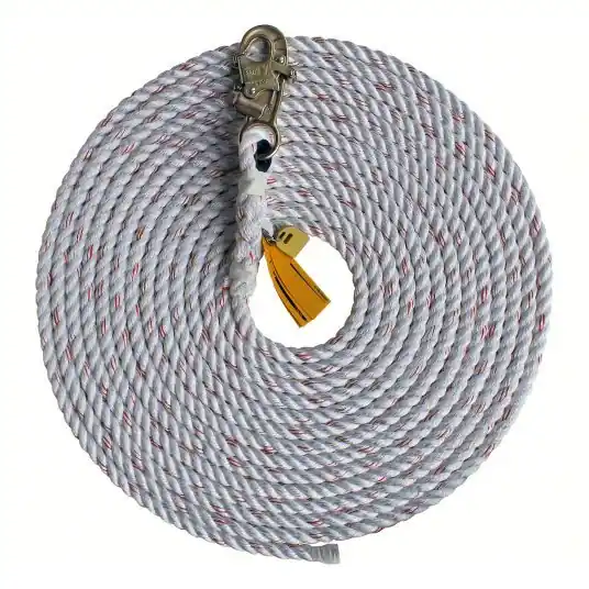3M DBI-SALA 1202794 Vertical Lifeline 50 ft Lifeline Lg, 310 lb Capacity, Steel, Rope Grabs, White