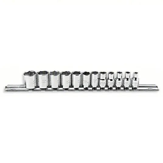 Proto J47200 Socket Set 1/4 in Drive Size, 12 Pieces, 4 mm to 14 mm Socket Size Range, (12) 6-Point