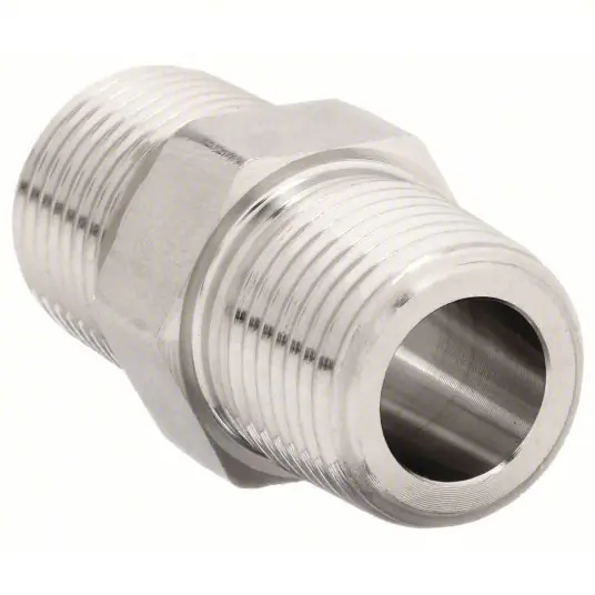 Parker 1/2 FF-SS Hydraulic Hose Adapter 1/2 in x 1/2 in Fitting Size, Male x Male, NPTF x NPTF, Rigid, Straight Pk5