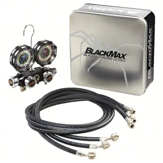 Blackmax MV4H4P5Z Manifold Gauge Set 4 Valves, 3 Hoses, Series BlackMax, 3 1/8 in Gauge