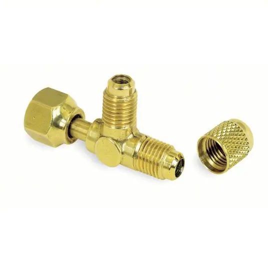 JB Industries A31851-G Access Valve Tee Access 1/4 in Male SAE, Line 1/4 in SAE Male, Swivel, 3 in Lg, 3 PK