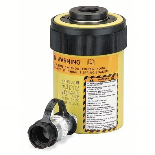 Enerpac RCH202 General Purpose Hydraulic Ram 20 ton Nominal Capacity, 2 in Nominal Stroke Lg, 1.06 in, RCH