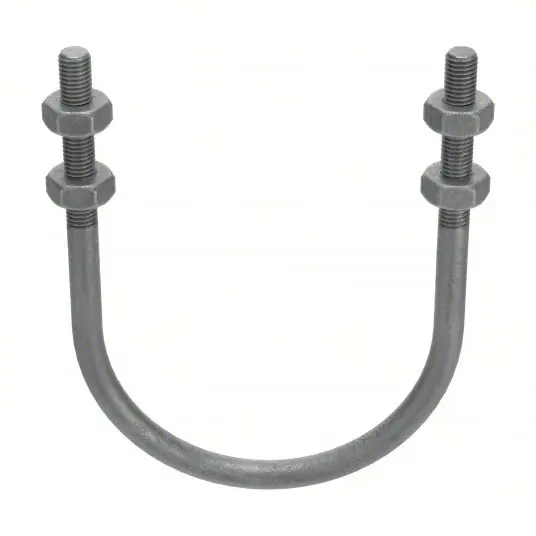 Fabory U17274.050.0500 Standard U-Bolt 1/2"-13 Thread Size, For Pipe Size 5 in, 7 13/16 in Inside Ht, Steel