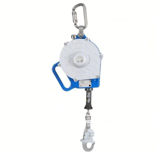 3M 3400144 Self Retracting Lifeline Steel Snap Hook Anchor, Harness Steel Carabiner, 30 ft Line
