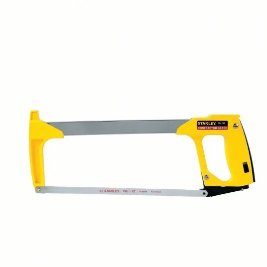 Stanley 15-113 High Tension Hacksaw 12 in Blade Lg, Bi-Metal, 15 in Overall Lg, 24, Plastic