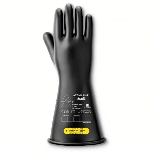 Ansell Activarmr CLASS 2 B 14 Hyflex Electrical Gloves, Class 2, Black, Sz 9, PR