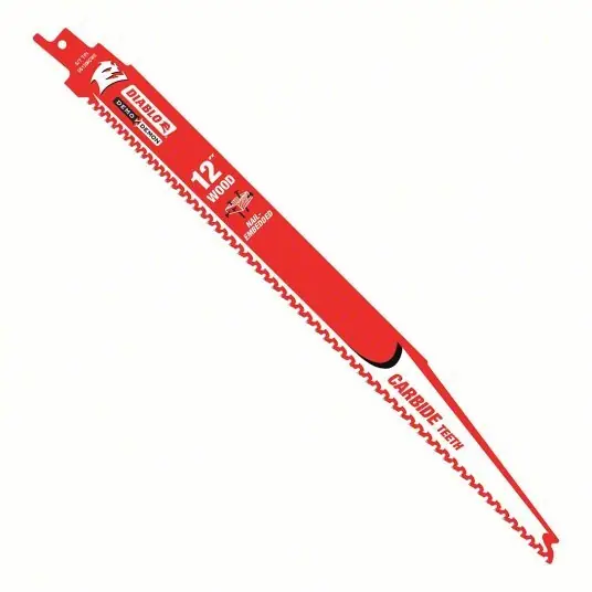 Diablo DS1206CWS3 Reciprocating Saw Blade 5/7 Teeth per Inch, 12 in Blade Lg, 0.05 in Blade Thick, 3 PK