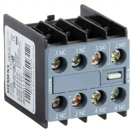 Siemens 3RH29111HA22 Auxiliary Contact 2NO/2NC, 10 A Max Current (AC), Front Mount