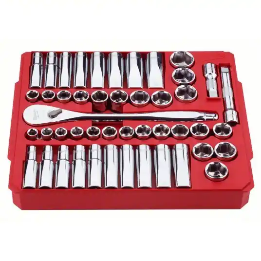 Milwaukee 48-22-9010 47pc 1/2" Drive Metric & SAE Ratchet and Socket Set