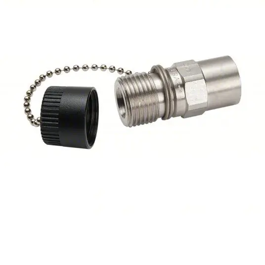 Parker 1141-63 Nipple 1/4 in Coupling Size, 1/4"-18 Thread Size, 303 Stainless Steel, -30 to 180 Deg F