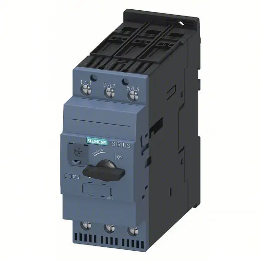 Siemens 3RV20314JA10 Manual Motor Starter Non-Reversing, 3 Poles, 65 A, Thermal Protection, Selector Switch