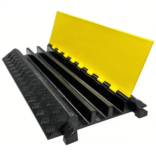 Electriduct CP-RPS-CR600 Cable Protector 3 Channels, Hinged, 2 3/8 in Max Cable Dia, 19 1/2 in Wd, 3 in Ht