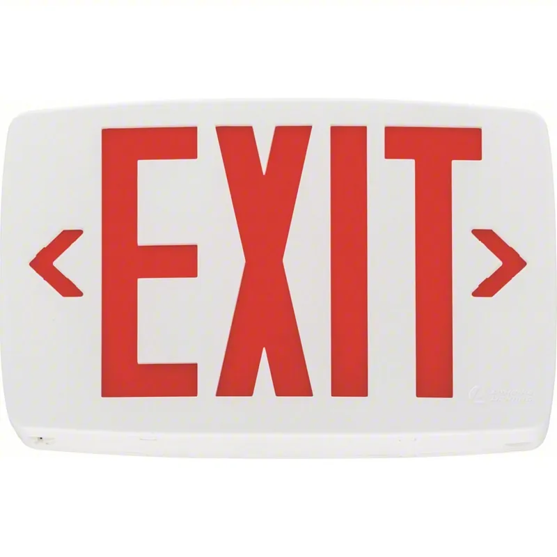 Lithonia LQM S W 3 R 120/277 M6 Exit Sign LED, White, Red, 1 Faces, Ceiling, Not Battery Powered, Without Battery Backup