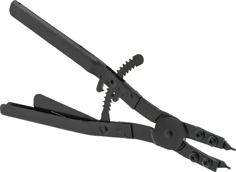 McMaster 5300A21 Locking Changeable-Tip Retaining Ring Plier for Internal Rings Fitting 3-1/16"-6" ID, Plain Grip