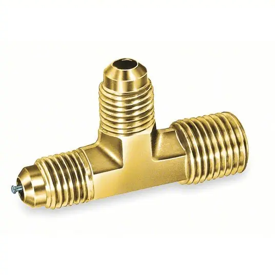 JB Industries A31514 Access Valve Tee Access 1/4 in Male SAE, Line 1/4 in NPT Male, Run, 3 1/4 in Lg, 3 PK