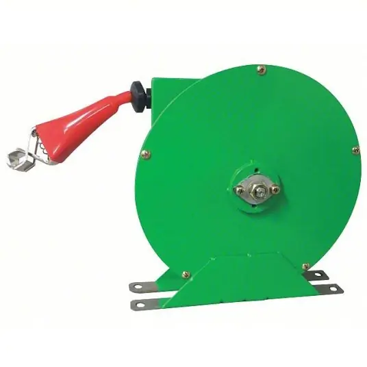 KVM Tools KV440G06 Cable Reel Spring Return, Powder Coated, Locking, Green, 50 ft Cable Lg