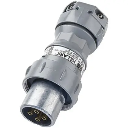 Hubbell Killark VP1034 100A 3 Pole 4 Wire Plug Assembly - AT Type