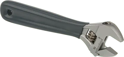 McMaster 3643N21 Cushion-Grip Adjustable Wrench Chrome Plated, 4" Overall Length, 1/2" Maximum Jaw Capacity