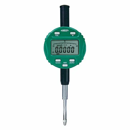 Insize 2104-10E Digital Indicator Inch/Metric, +/- 0.0015 in Accuracy, 0.01 mm_0.0005 in Resolution, Plunger