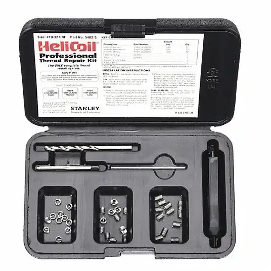 Heli-Coil 5402-4 Thread Repair Kit Tanged Tang Style, Free-Running, 1/4"-28 Thread Size, Stainless Steel