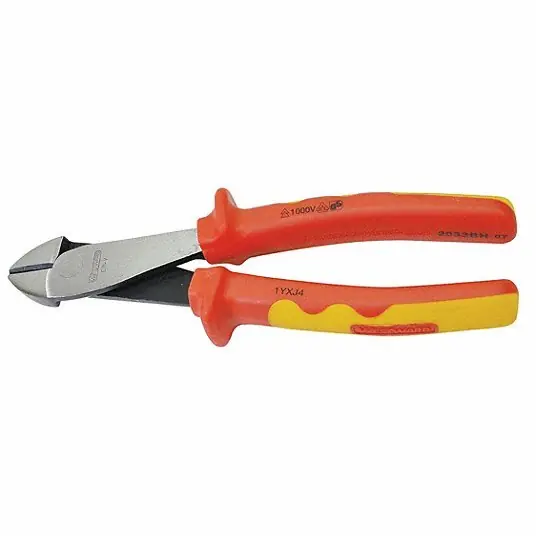 KVM Tools KV1YXJ4 High Leverage Diagonal Cutting Plier Insulated, Flush, Oval, 7/8 in Jaw Lg, 1 1/8 in Jaw Wd