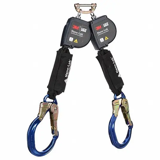 3M 3100588 Self-Retracting Lifeline Rebar Hook Anchor, Harness Steel Quick-Connect, 2 legs