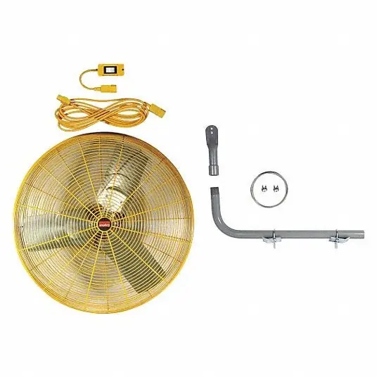 KVM Tools KV7DJ32 High-Visibility Industrial Fan 30 in Blade Dia, 8,712/9,375 cfm, 115V AC, 1/2 hp Motor HP