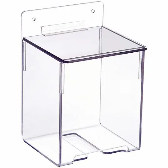 KVM Tools KV4GMT2 Hairnet Dispenser Table/Wall, 4 3/4 in x 4 5/8 in x 7 1/8 in, PETG, Clear