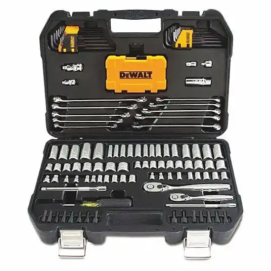DeWalt DWMT73802 Mechanics Tool Kit,w/Case 142 Total Pcs, SAE, 1/4 in/3/8 in Socket Drive Size