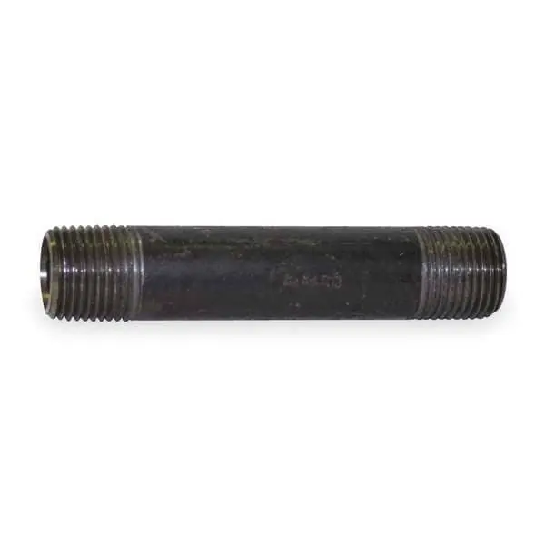 KVM Tools KV1LLU5 Nipple Black Steel, 1/8 in Nominal Pipe Size, 1 1/2 in Lg, Threaded on Both Ends, Schedule 80