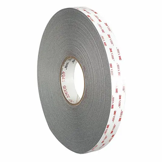 3M 4941 Double-Sided Foam Tape, Acrylic, 3/4 in x 36 yd, 1/32 in Tape Thick, Gray, 3 PK