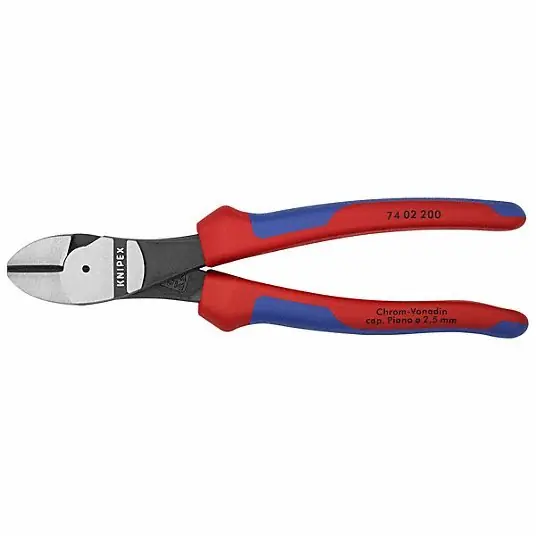 Knipex 74 02 200 SBA High Leverage Diagonal Cutting Plier Std, Straight, Oval, 7/8 in Jaw Lg, 1 in Jaw Wd, 6 - 8 in