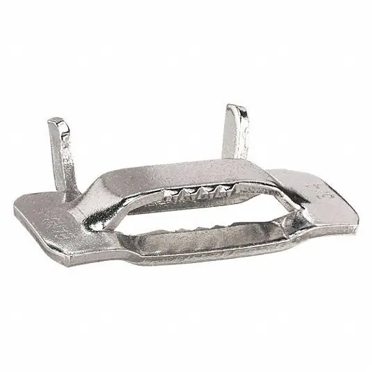 Band-It GRC256 Strapping Buckle Fits 3/4 in Strap Wd, 201 Stainless Steel, Flat, Std Duty, 50 PK