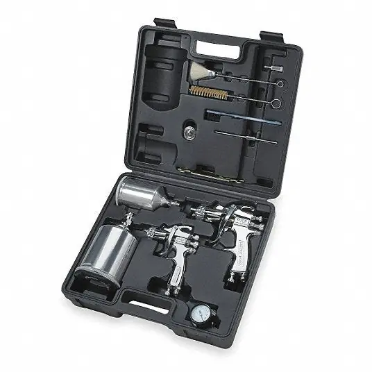 Binks 98-3170 HVLP Spray Gun HVLP, 10 in, 1/4 in Air Inlet Size, Coatings/Paints, 12 cfm @ 30 psi, Gravity