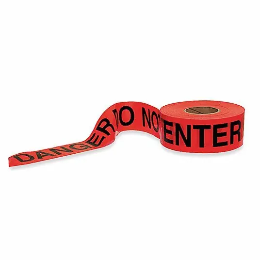 KVM Tools KV1N962 Barricade Tape 1,000 ft Lg, 3 in Wd, Danger Do Not Enter Legend, Polyethylene