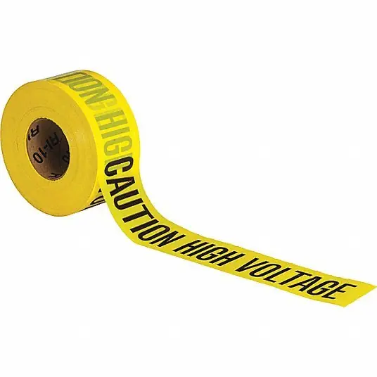 KVM Tools 91458 Barricade Tape 1,000 ft Lg, 3 in Wd, Caution High Volt Legend, Polyethylene