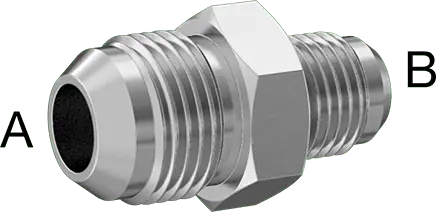 McMaster 50715K573 37 Degree Flared Fitting for Stainless Steel Tubing Straight Reducer for 1/2" Tube OD x 3/8" Tube OD