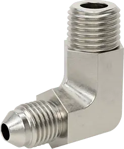 McMaster 50715K182 37 Degree Flared Fitting for Stainless Steel Tubing 90 Degree Adapter for 1/4" Tube OD x 1/4 NPT Male