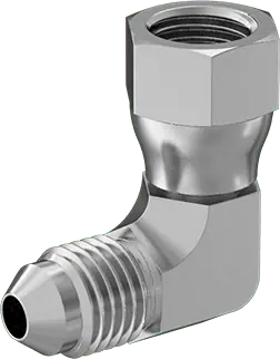 McMaster 50715K532 37 Degree Flared Fitting for Stainless Steel Tubing 90 Degree Swivel Adapter for 1/4" OD Tube x Female Tube