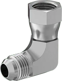 McMaster 50715K534 37 Degree Flared Fitting for Stainless Steel Tubing 90 Degree Swivel Adapter for 3/8" OD Tube x Female Tube