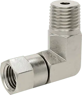 McMaster 50715K945 37 Degree Flared Fitting for Stainless Steel Tubing 90 Degree Swivel Adapter for 1/4" Tube OD x 1/4 NPT Male