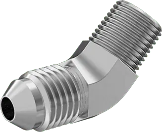 McMaster 50715K639 37 Degree Flared Fitting for Stainless Steel Tubing 45 Degree Adapter for 1/4" Tube OD x 1/8 NPT Male